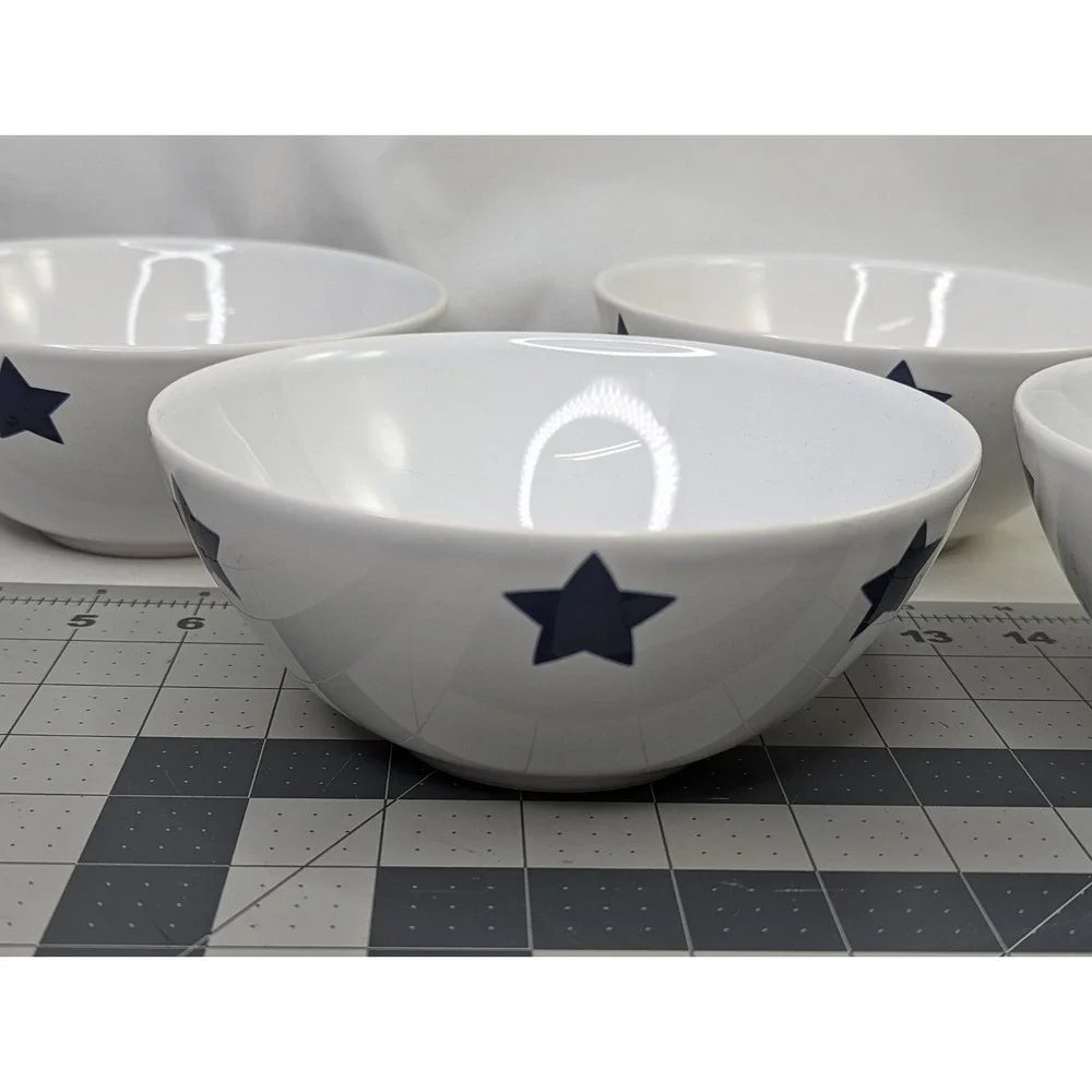 IKEA Blue Star White Bowl Lot of 4 155 41